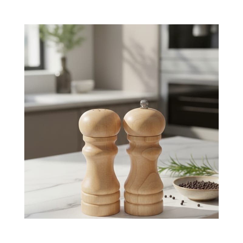 6 Wooden Salt and Pepper Muller Set No. 904 - Image 1